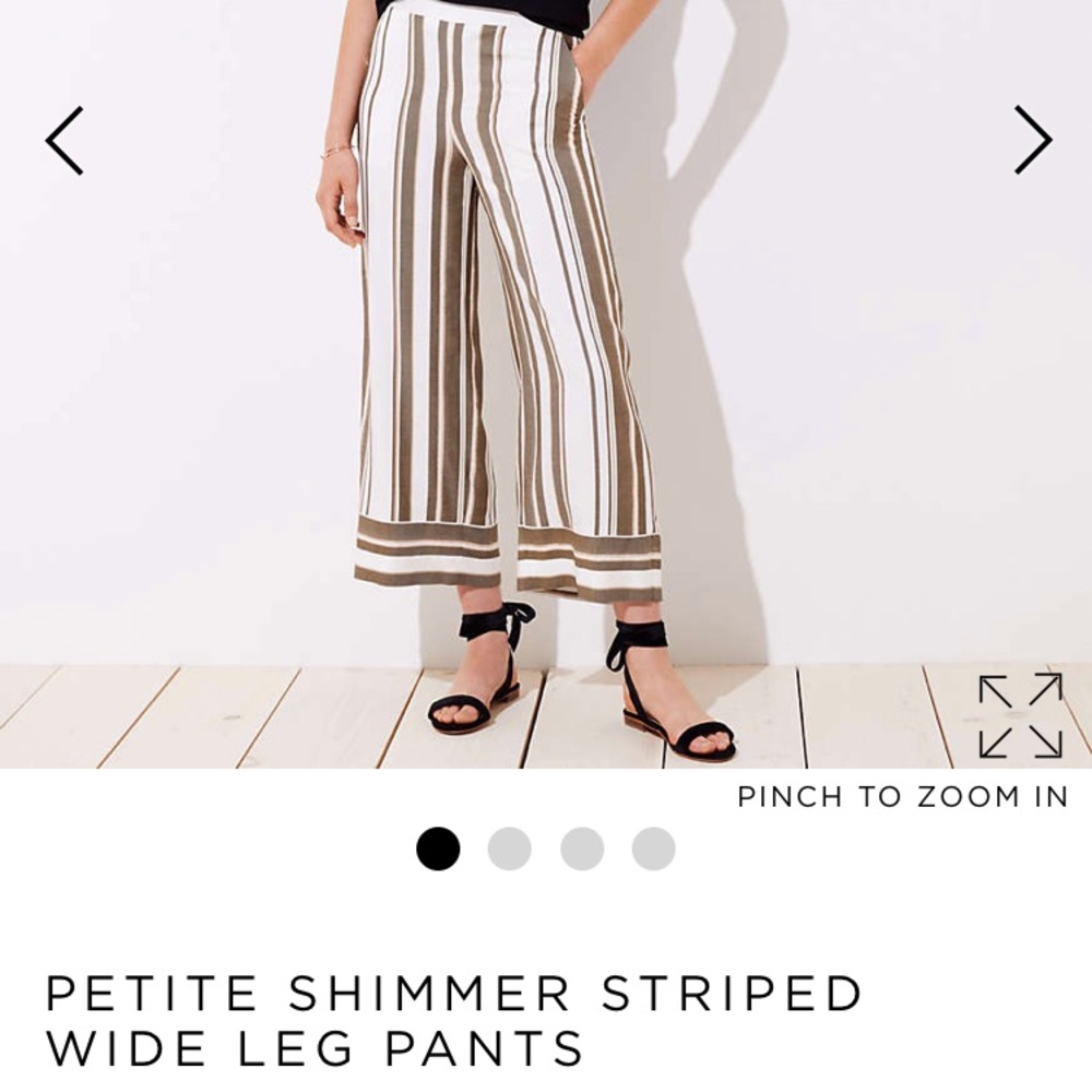 Petite shimmer wide leg pants from LOFT